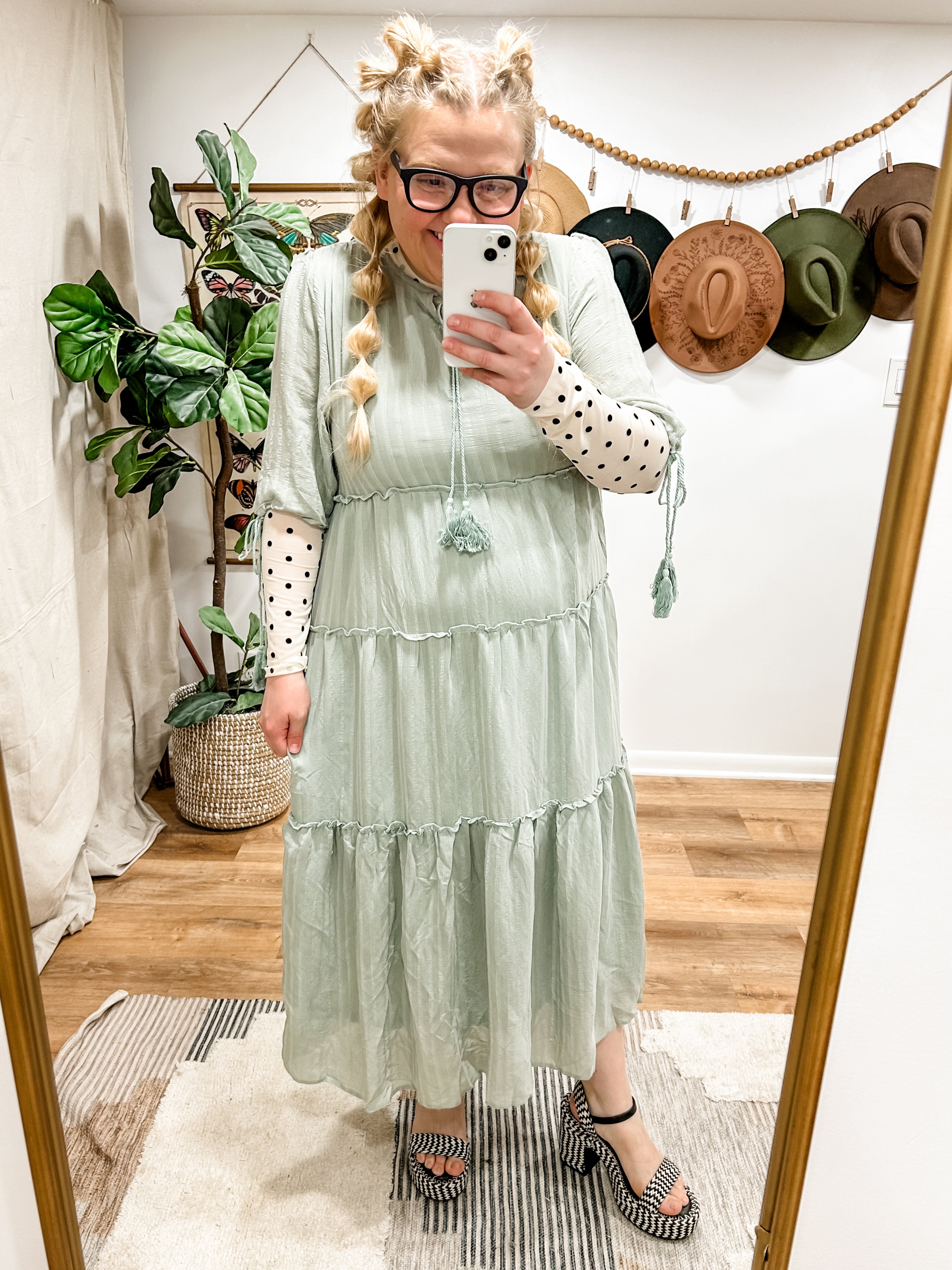 Polka Dot Mesh Top - Main Image